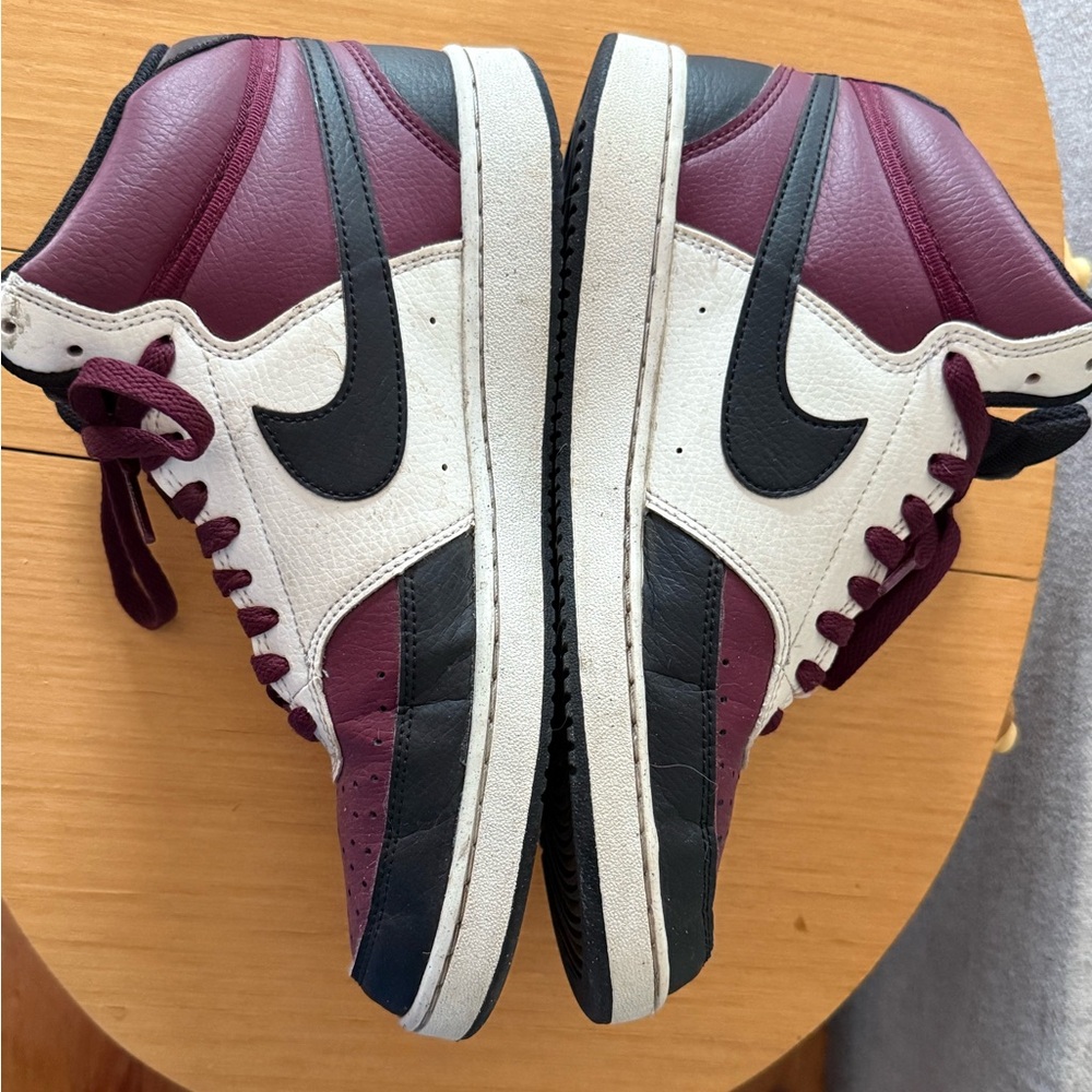 Nike Court Vision Maroon and Black High-Top Sneakers